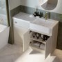 1100mm Beige Right Hand Toilet and Sink Unit with Brass Fittings - Unit & Basin Only - Bali