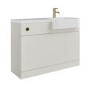 1100mm Beige Right Hand Toilet and Sink Unit with Brass Fittings - Unit & Basin Only - Bali