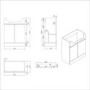 1100mm Beige Right Hand Toilet and Sink Unit with Brass Fittings - Unit & Basin Only - Bali