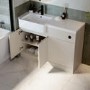 1100mm Beige Left Hand Toilet and Sink Unit with Black Fittings - Unit & Basin Only - Bali