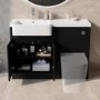1100mm Black Left Hand Toilet and Sink Unit with Chrome Fittings - Unit & Basin Only - Bali