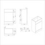 1100mm Green Right Hand Toilet and Sink Unit with Square Toilet and Brass Fittings - Bali