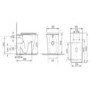 1100mm Green Right Hand Toilet and Sink Unit with Square Toilet and Brass Fittings - Bali