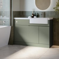 1100mm Green Right Hand Toilet and Sink Unit with Chrome Fittings - Unit & Basin Only - Bali