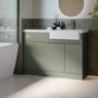 1100mm Green Right Hand Toilet and Sink Unit with Chrome Fittings - Unit & Basin Only - Bali
