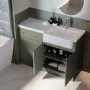1100mm Green Right Hand Toilet and Sink Unit with Chrome Fittings - Unit & Basin Only - Bali