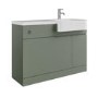 1100mm Green Right Hand Toilet and Sink Unit with Chrome Fittings - Unit & Basin Only - Bali
