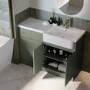 1100mm Green Right Hand Toilet and Sink Unit with Brass Fittings - Unit & Basin Only - Bali