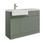 1100mm Green Left Hand Toilet and Sink Unit with Brass Fittings - Unit & Basin Only - Bali