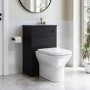 ONLY OPENED - 500mm WC Unit with Worktop- Black- Palma