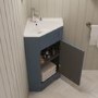 580mm Blue Corner Freestanding Cloakroom Vanity Unit with Basin - Baxenden