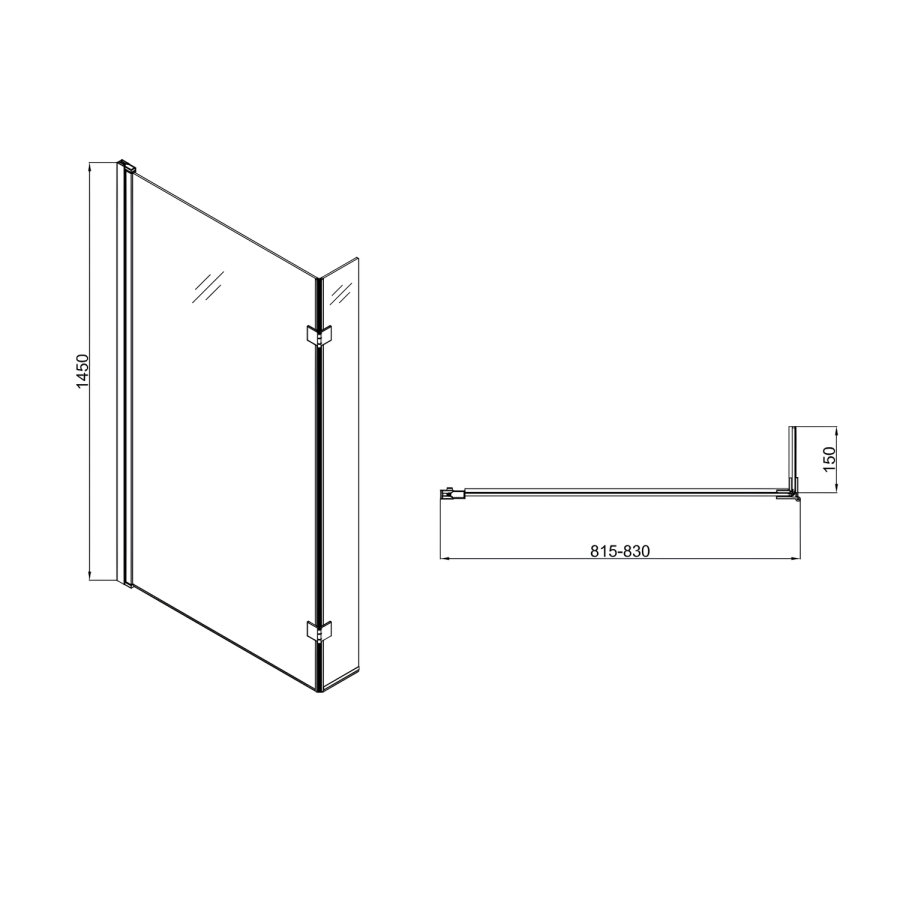 1700mm Right Hand Black Shower Bath Suite with Toilet Basin & Panels - Lomax
