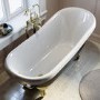Black Freestanding Single Ended Roll Top Slipper Bath with Brass Feet 1615 x 690mm - Park Royal