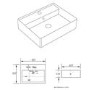 White Rectangular Countertop Basin 497mm - Bowen