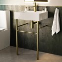 BUN/BOWGW497X397/97249 500mm 1 Tap Hole Basin with Brass Wash Stand - Bowen