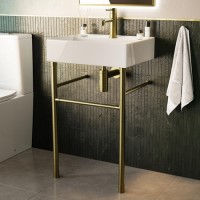 500mm 1 Tap Hole Basin with Brass Wash Stand - Bowen