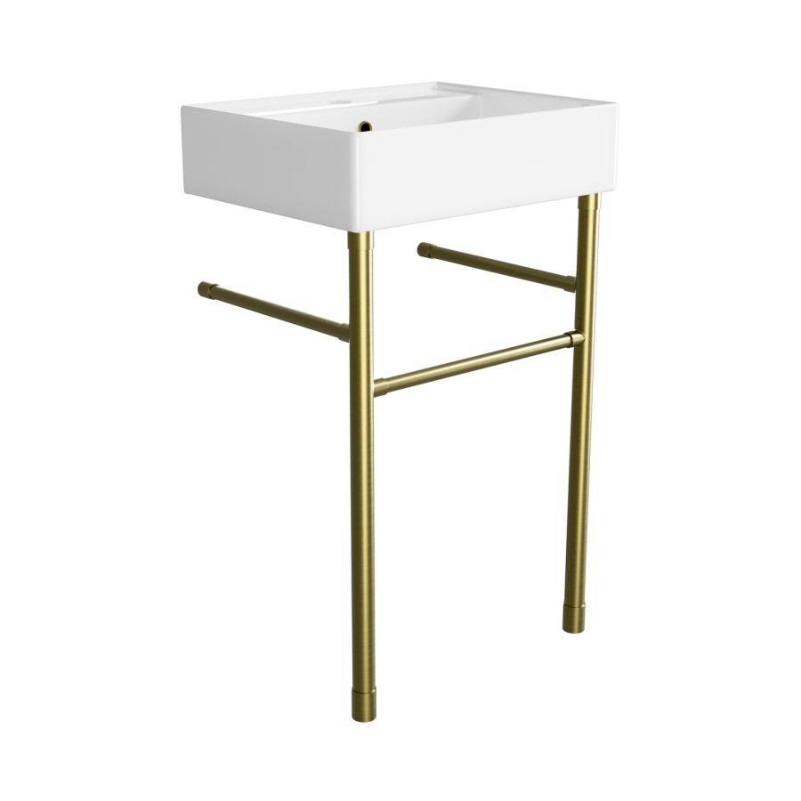 500mm 1 Tap Hole Basin with Brass Wash Stand - Bowen