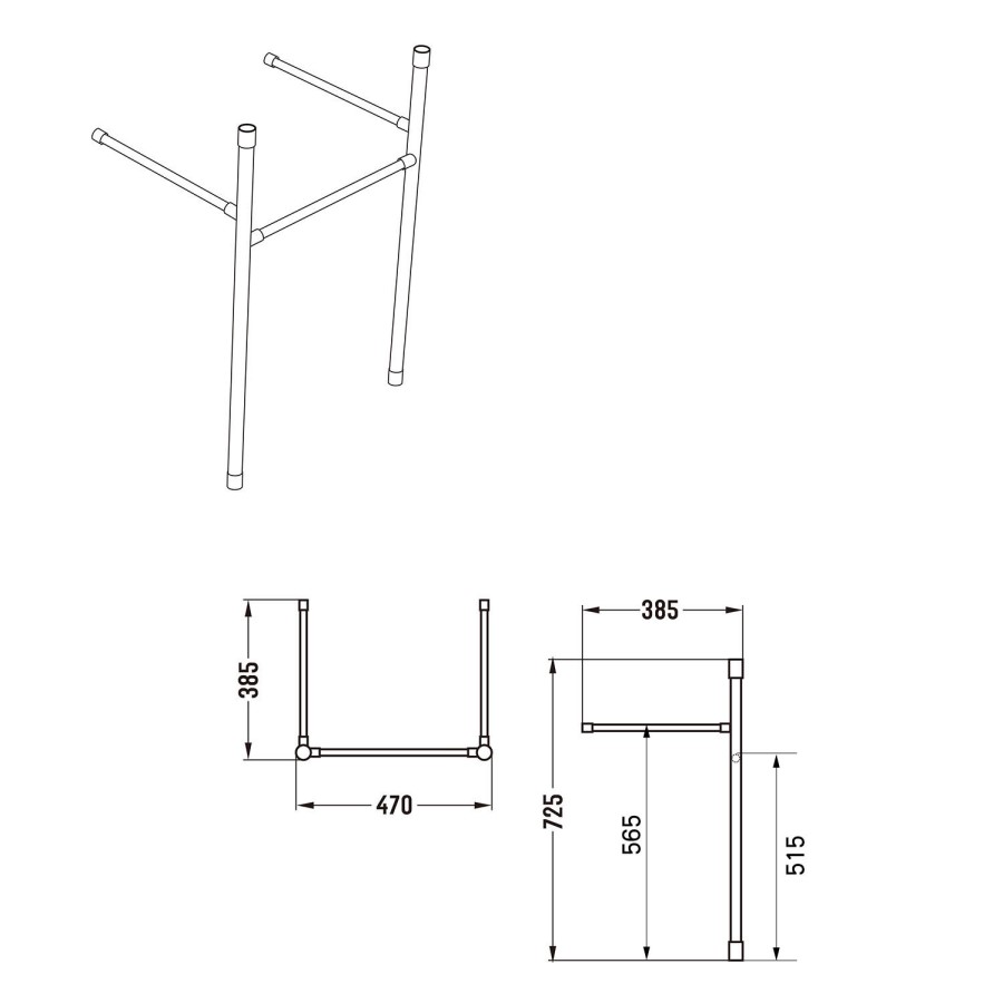 500mm 1 Tap Hole Basin with Brass Wash Stand - Bowen