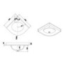 500mm Beige Curved Corner Freestanding Vanity Unit with Basin – Bowland