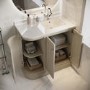 900mm Beige Curved Right Hand Corner Freestanding Vanity Unit with Basin - Bowland