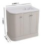 900mm Beige Curved Right Hand Corner Freestanding Vanity Unit with Basin - Bowland