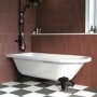 Freestanding Single Ended Shower Bath with Black Feet & Bath Screen - Park Royal