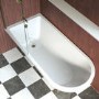 Freestanding Single Ended Shower Bath with Brushed Brass Screen & Feet 1670 x 740 mm - Park Royal