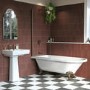 Freestanding Single Ended Shower Bath with Brushed Brass Screen & Feet 1670 x 740 mm - Park Royal