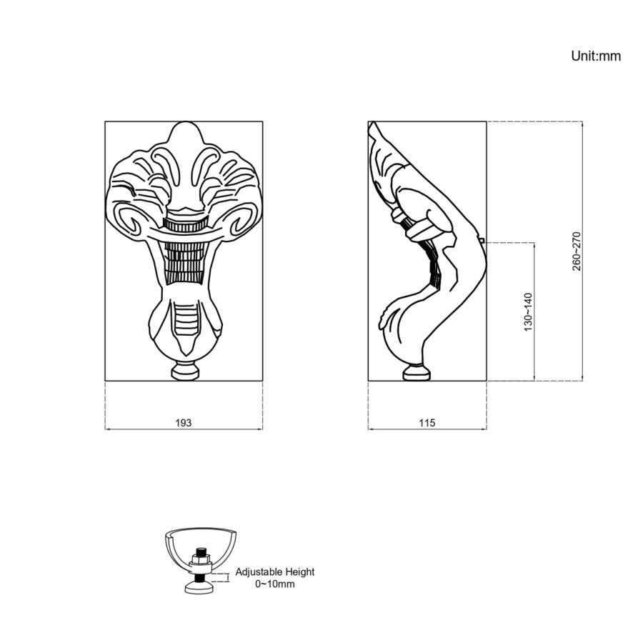 Freestanding Single Ended Bath with Bronze Feet 1670 x 740mm - Park Royal
