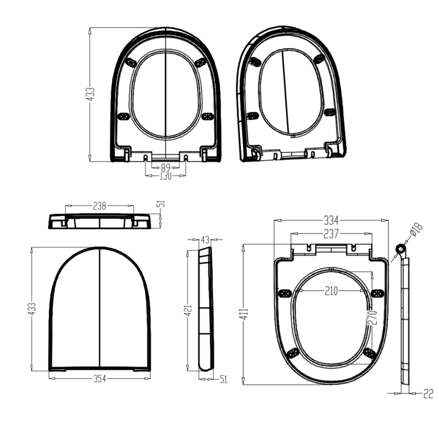Close Coupled Short Projection Toilet with Soft Close Seat - Portland