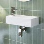 Detroit Wall Hung Basin With Chrome Bottle Trap & Basin Mixer & Waste - Zana