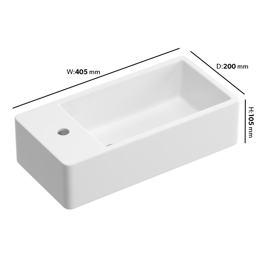 Detroit Wall Hung Basin With Brushed Brass Bottle Trap & Basin Mixer & Waste - Zana