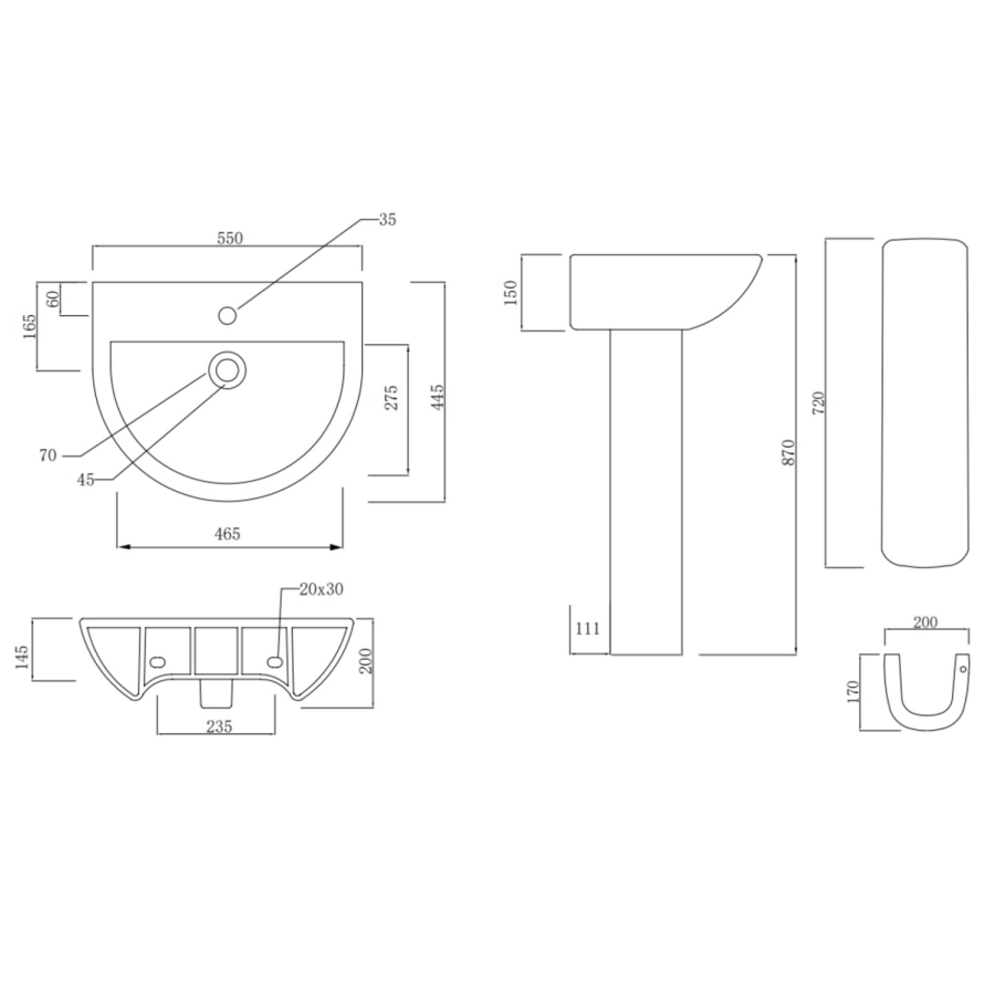 Single Ended 1500mm Bath Suite with Toilet Basin and Panels - Alton