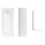 Single Ended Shower Bath with Front Panel & Chrome Bath Screen 1600 x 700mm - Alton