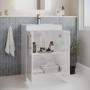 1700mm Straight Shower Bath Suite with Front Panel & White Toilet and Sink Unit - Alton