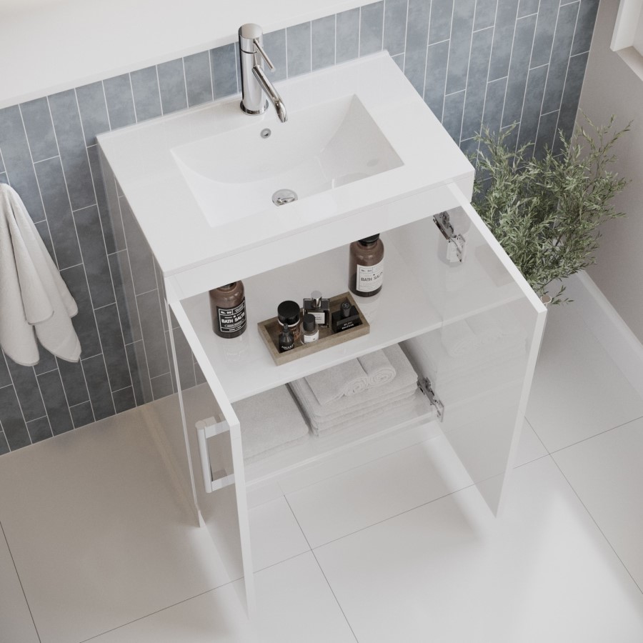 1700mm Straight Shower Bath Suite with Front Panel & White Toilet and Sink Unit - Alton
