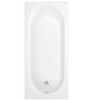 Single Ended Shower Bath with Front Panel & Hinged Chrome Bath Screen with Towel Rail 1700 x 700mm - Alton