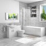 1700mm Chrome Shower Bath Suite with White Toilet & Sink Unit - Alton