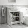 1700mm Chrome Shower Bath Suite with White Toilet & Sink Unit - Alton