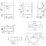 1700mm Chrome Shower Bath Suite with White Toilet & Sink Unit - Alton