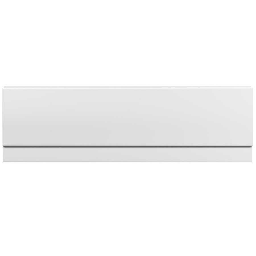 Single Ended Shower Bath with Front Panel & Hinged Chrome Bath Screen 1700 x 700mm - Rutland