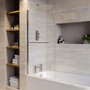 Single Ended Shower Bath with Front Panel & Chrome Bath Screen with Towel Rail 1600 x 700mm - Rutland