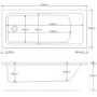 Single Ended Shower Bath with Front Panel & Black Bath Screen 1700 x 700mm - Rutland