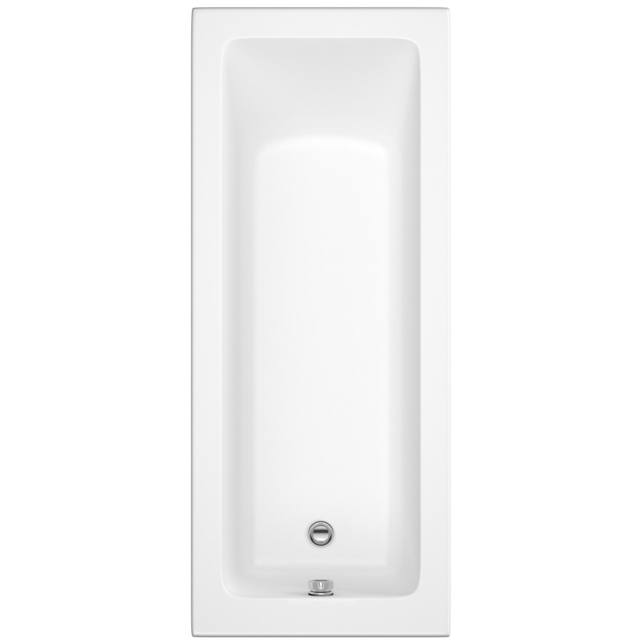 Single Ended Shower Bath with Front Panel & Hinged Chrome Bath Screen 1800 x 800mm - Rutland