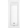 Single Ended Shower Bath with Front Panel & Hinged Chrome Bath Screen 1800 x 800mm - Rutland
