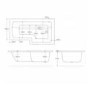 L Shaped Shower Bath with Front Panel & Black Bath Screen, Left Hand 1500 x 850mm - Lomax