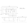 L Shaped Shower Bath with Front Panel & Chrome Bath Screen with Towel Rail, Left Hand 1500 x 850mm - Lomax