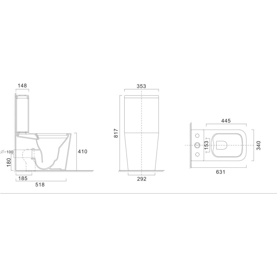 1500mm Left Hand Shower Bath Suite with Toilet Basin & Panels - Lomax