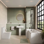 1500mm Left Hand Black Shower Bath Suite with Toilet Basin & Panels - Lomax