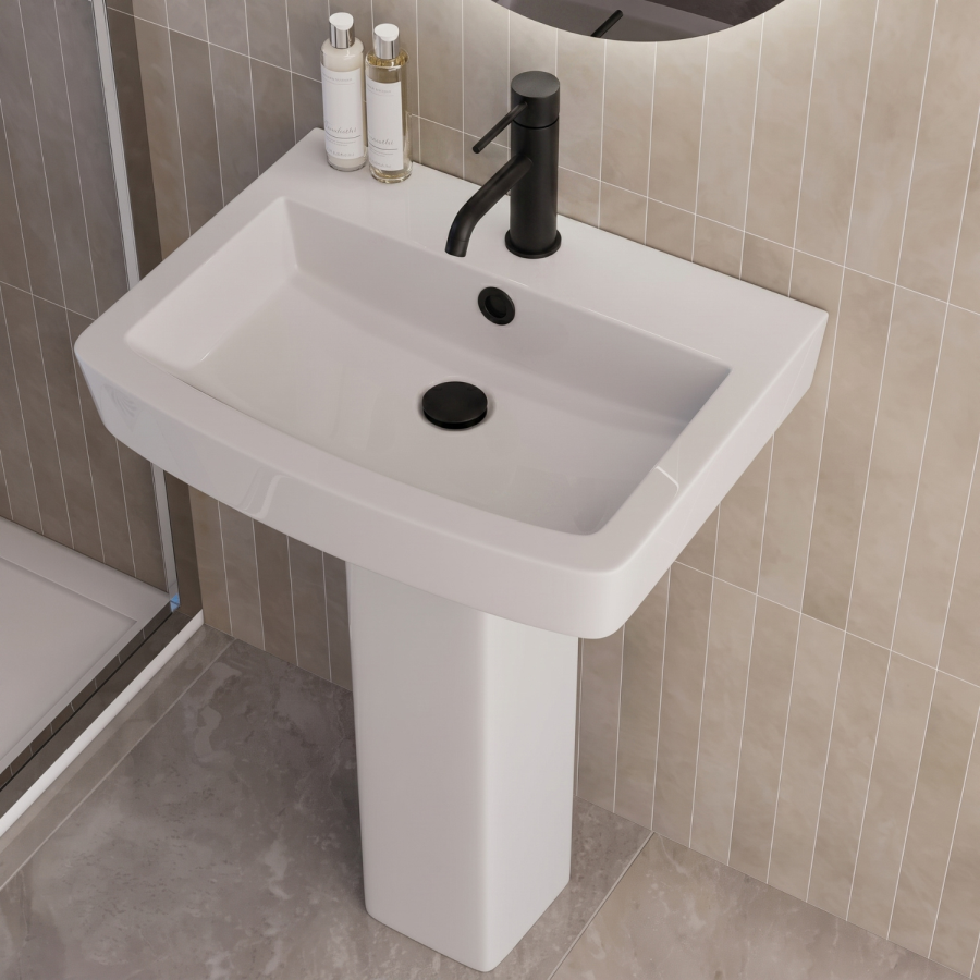 1500mm Left Hand Black Shower Bath Suite with Toilet Basin & Panels - Lomax